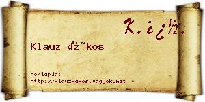 Klauz Ákos névjegykártya