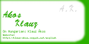 akos klauz business card